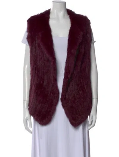 Pre-owned Joie Open Front Sweater In Burgundy