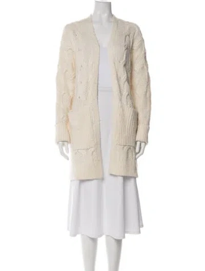 Pre-owned Joie Open Front Sweater In Green