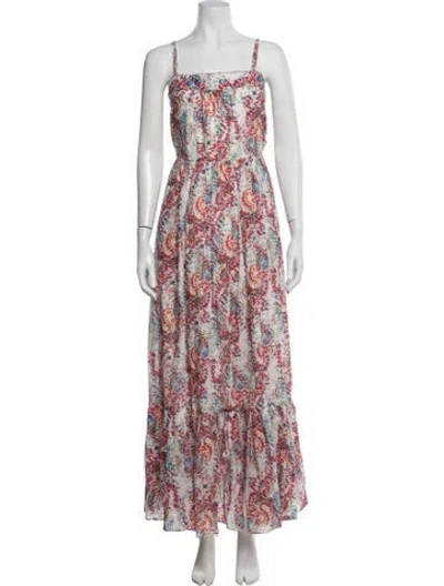 Pre-owned Joie Paisley Print Long Dress In Blue/red