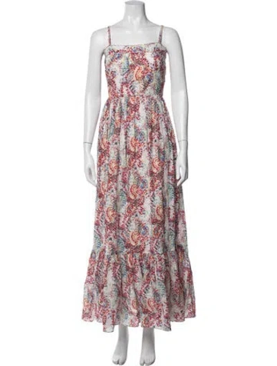 Pre-owned Joie Paisley Print Long Dress In Multi