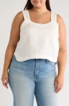 Joie Paisley Sleeveless Linen Top In Porcelain