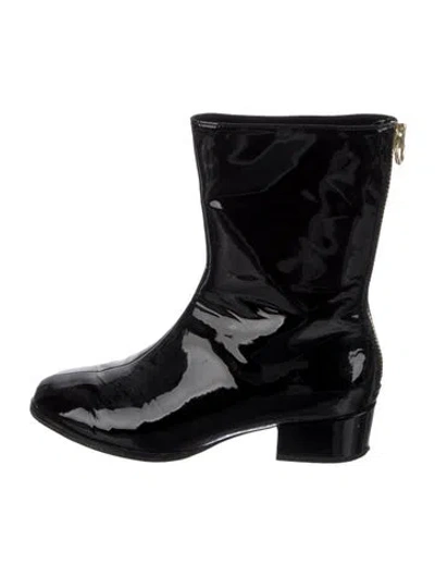 Pre-owned Joie Patent Leather Rain Boots In Black