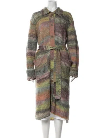 Pre-owned Joie Patterned Coat In Green