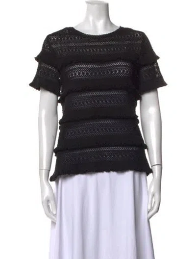 Pre-owned Joie Patterned Crew Neck Sweater In Black