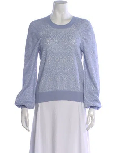 Pre-owned Joie Patterned Crew Neck Sweater In Blue