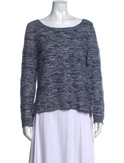 Pre-owned Joie Patterned Crew Neck Sweater In Blue/white