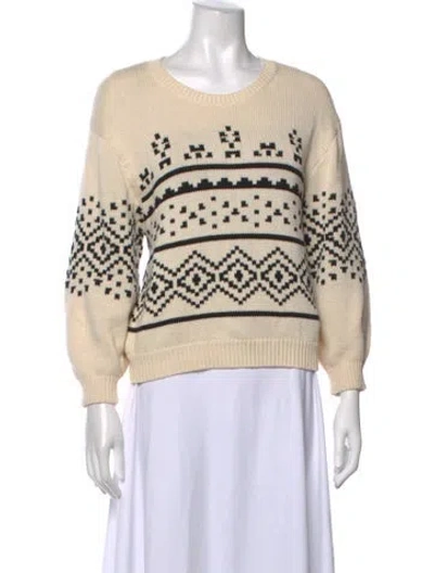 Pre-owned Joie Patterned Crew Neck Sweater In Neutrals