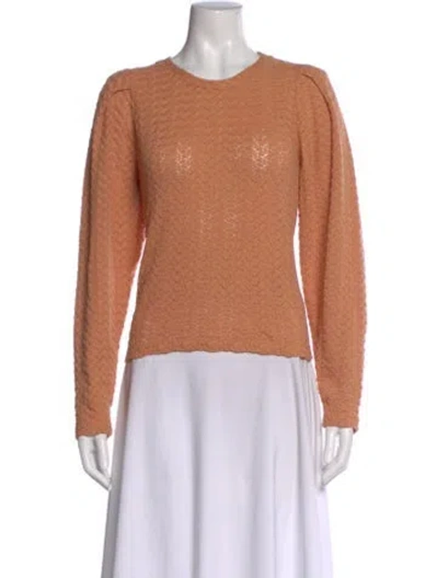 Pre-owned Joie Patterned Crew Neck Sweater In Orange