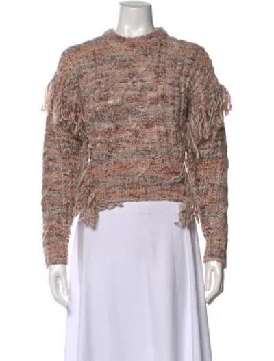 Pre-owned Joie Patterned Crew Neck Sweater In Orange