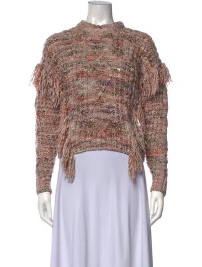 Pre-owned Joie Patterned Crew Neck Sweater In Pink