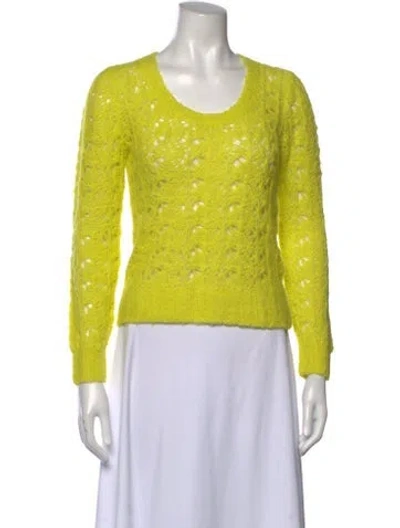Pre-owned Joie Patterned Crew Neck Sweater In Yellow