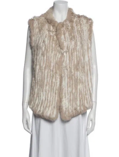 Pre-owned Joie Patterned Faux Fur Jacket In Neutrals