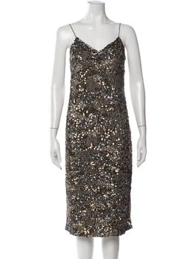 Pre-owned Joie Patterned Midi Length Dress In Black