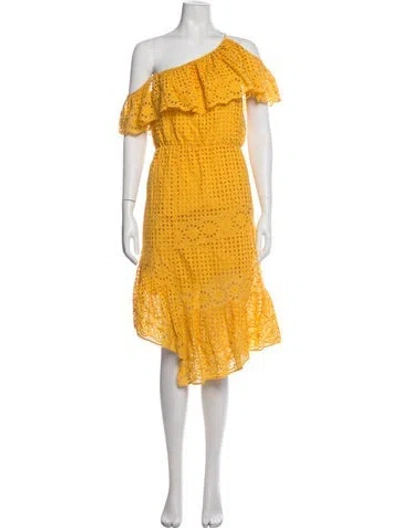 Pre-owned Joie Patterned Midi Length Dress In Yellow
