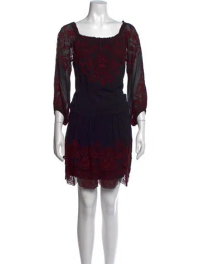 Pre-owned Joie Patterned Mini Dress In Black
