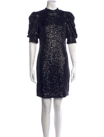 Pre-owned Joie Patterned Mini Dress In Black