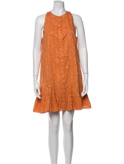 Pre-owned Joie Patterned Mini Dress In Orange