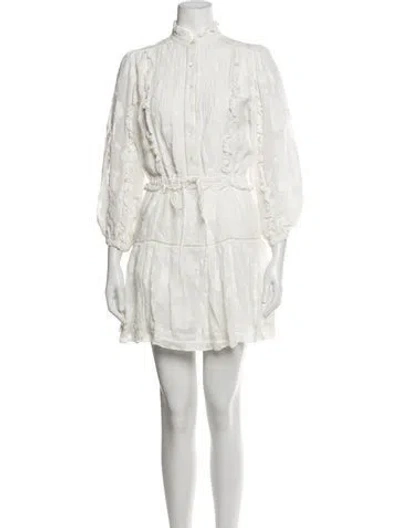 Pre-owned Joie Patterned Mini Dress In White