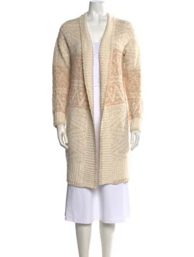 Pre-owned Joie Patterned Open Front Sweater In Neutrals