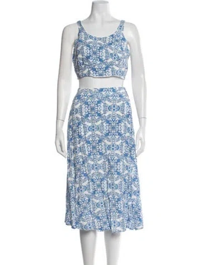 Pre-owned Joie Patterned Skirt Set In Blue