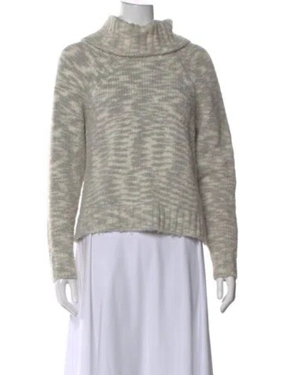 Pre-owned Joie Patterned Turtleneck Sweater In Gray