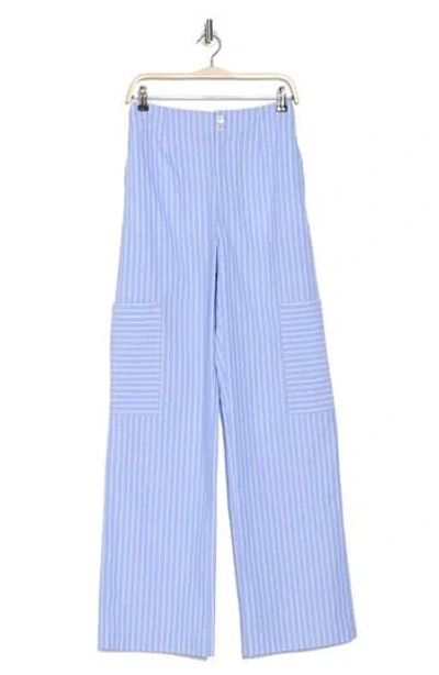 Joie Piper Stripe Cotton Pants In Blue Pinstripe