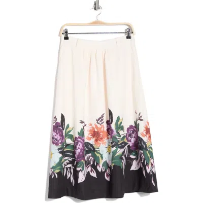 Joie Placed Floral Print Pocket A-line Skirt In Neutral