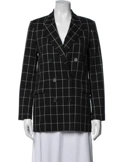 Pre-owned Joie Plaid Print Blazer In Black