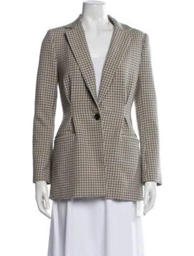 Pre-owned Joie Plaid Print Blazer In Brown