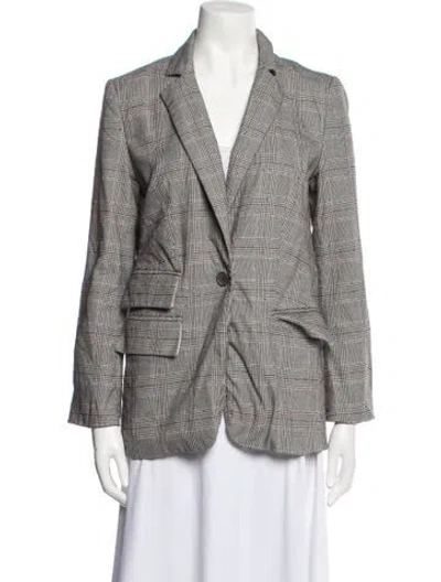 Pre-owned Joie Plaid Print Blazer In Multi