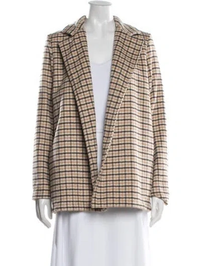 Pre-owned Joie Plaid Print Blazer In Multi