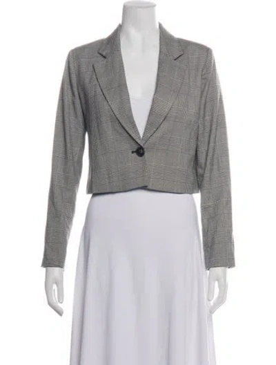 Pre-owned Joie Plaid Print Blazer In Multicolor