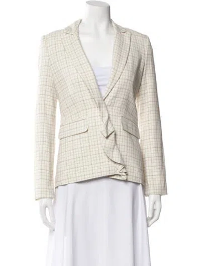 Pre-owned Joie Plaid Print Blazer In Neutral