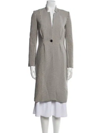 Pre-owned Joie Plaid Print Coat In Neutral