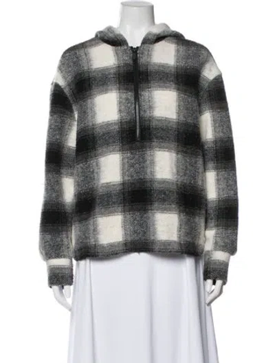 Pre-owned Joie Plaid Print Jacket In Black