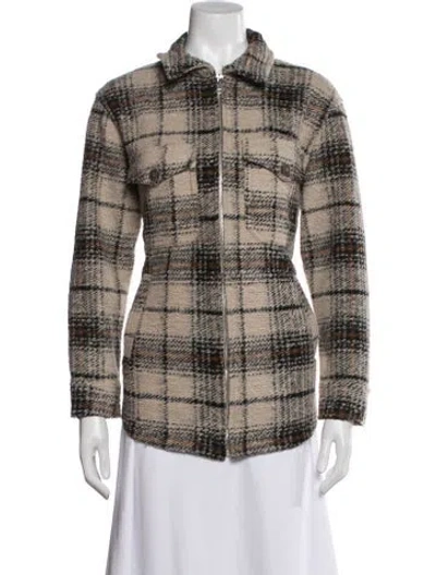 Pre-owned Joie Plaid Print Jacket In Multi