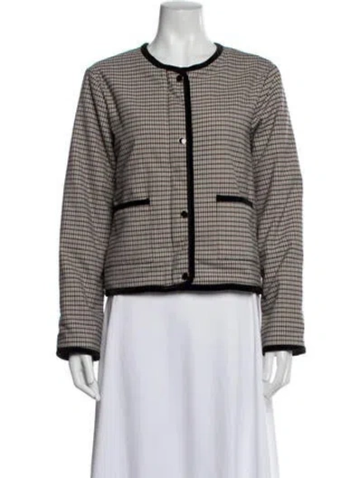 Pre-owned Joie Plaid Print Jacket In Multicolor