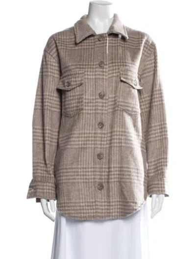Pre-owned Joie Plaid Print Jacket In Neutral