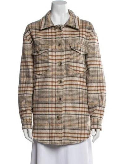Pre-owned Joie Plaid Print Jacket W/ Tags In Neutral