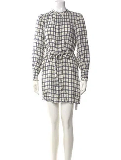 Pre-owned Joie Plaid Print Mini Dress In Black