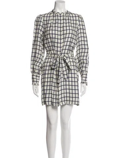 Pre-owned Joie Plaid Print Mini Dress W/ Tags In Neutral