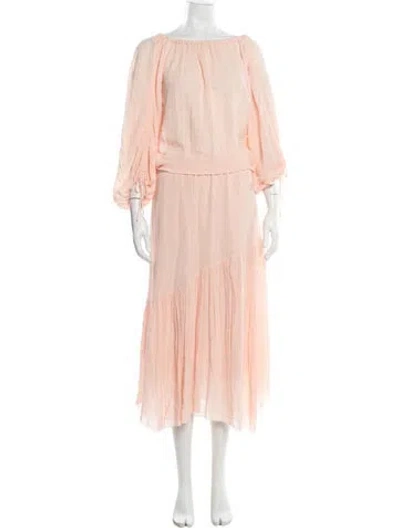 Pre-owned Joie Pleated Accents Skirt Set In Pink