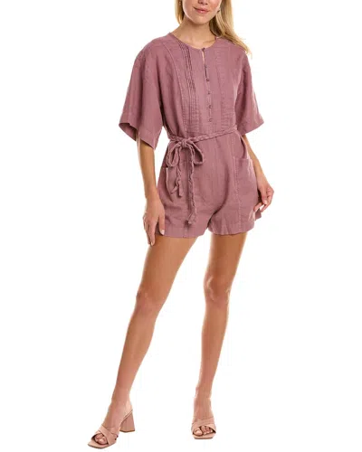 JOIE JOIE PLEATED LINEN ROMPER