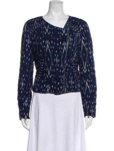 Pre-owned Joie Printed Evening Jacket In Blue