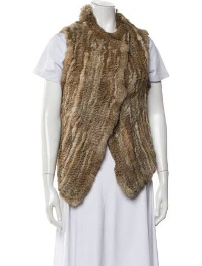 Pre-owned Joie Printed Fur Jacket In Brown
