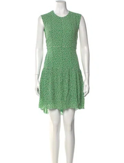 Pre-owned Joie Printed Knee-length Dress In Green
