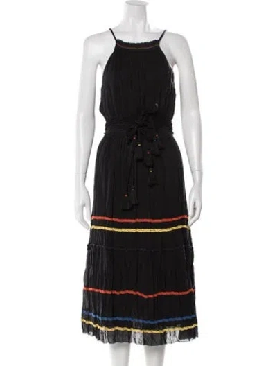 Pre-owned Joie Printed Long Dress In Black