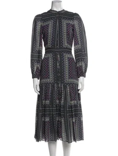 Pre-owned Joie Printed Long Dress In Blue