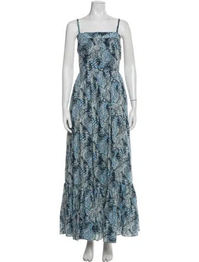 Pre-owned Joie Printed Long Dress In Blue