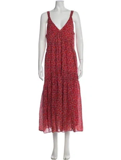 Pre-owned Joie Printed Long Dress In Multi
